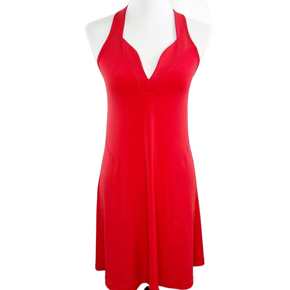 Diamond Tea Red Halter Lounge Dress Racerback #16014 XS XSmall NEW NWT